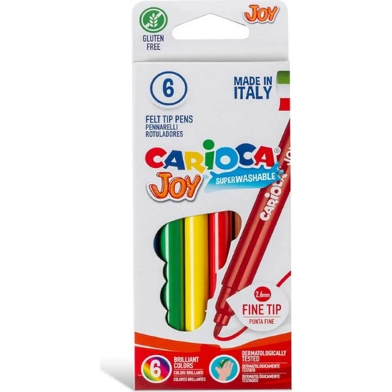 Carioca 40613 Joy Süper Yıkanabilir Keçeli Boya Kalemi 6'lı