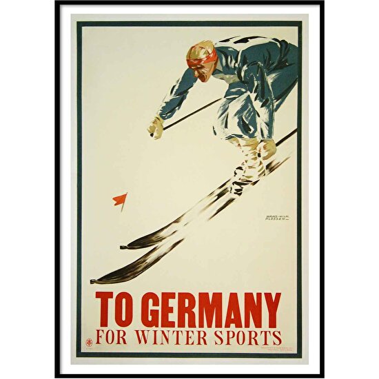 Beril Yamaç Design Studio Germany Winter Sports Vintage Reprodüksiyon Poster