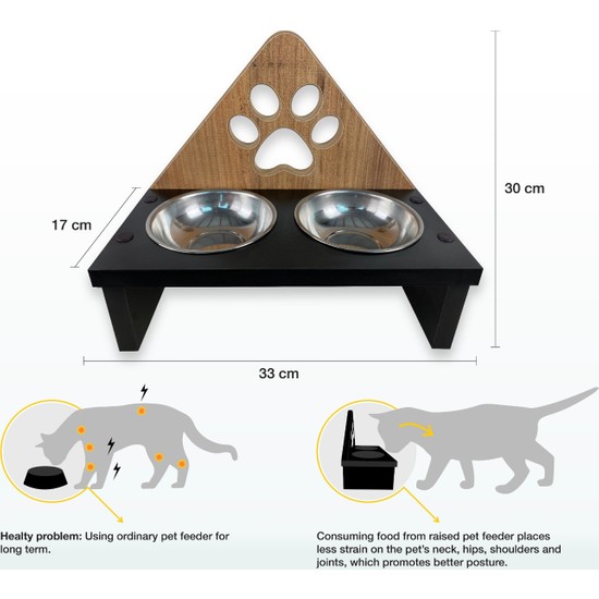 Odun Concept Ahşap Kedi Mama Kabı Pati Fiyatı