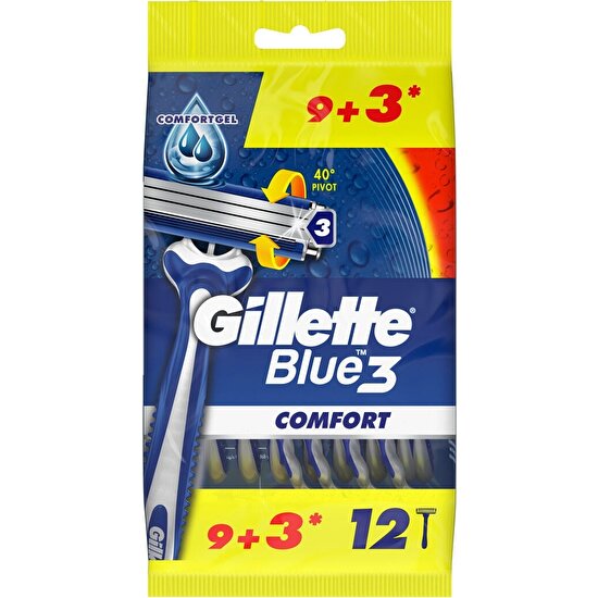Gillette Blue 3 Comfort Kullan At Tıraş Bıçağı 9+3 12'li