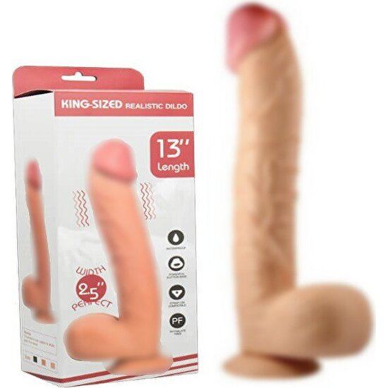 Loveshop King Size 34 cm Kalın Realistik Dildo Vantuzlu Dev Büyük Penis