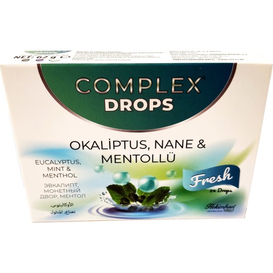 Complex Drops Bitkisel Boğaz Pastili Okaliptus, Nane & Mentollü 24 Drops