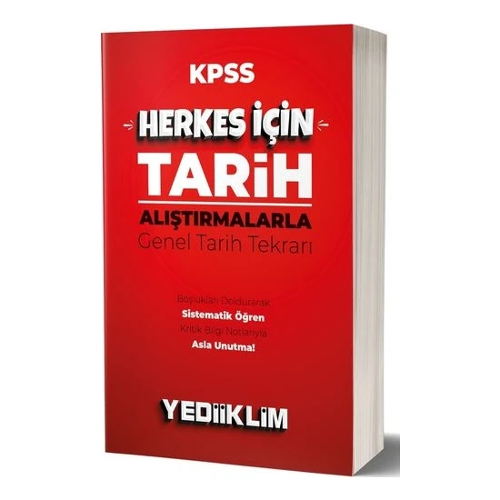 Yediiklim Yayınları KPSS Herkes İçin Tarih - Alıştırmalarla Genel Tarih Tekrarı