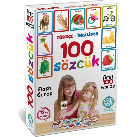 Circle Toys Türkçe İngilizce 100 Sözcük Flash Kartları