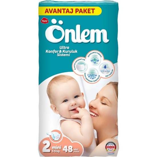 Önlem Bebek Bezi Yeni 2 Numara Mini Paket 48�li 3 6 kg Fiyatı