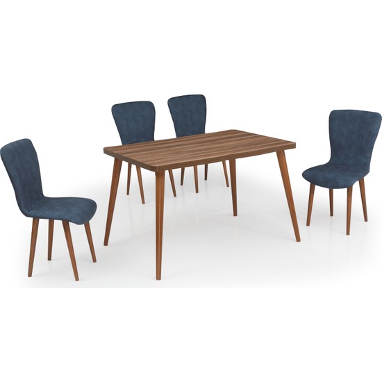 EVDEMO Nehir 4 Kişilik Mutfak Masa Sandalye Takımı Ceviz EVDEMO Nehir 4 Kişilik Mutfak Masa Sandalye Takımı Ceviz