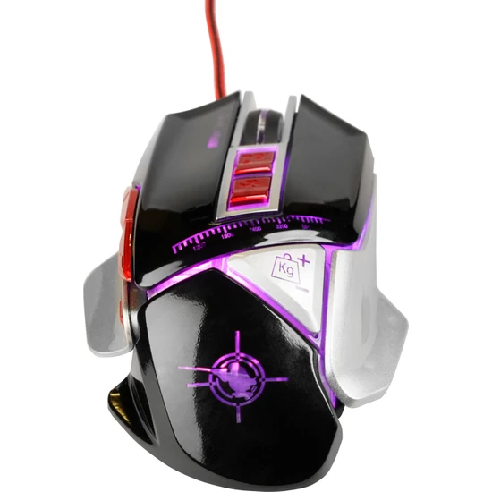 MF Product Strike 0121 Ağırlık Ayarlı Kablolu Rgb Gaming Mouse Siyah-Kırmızı