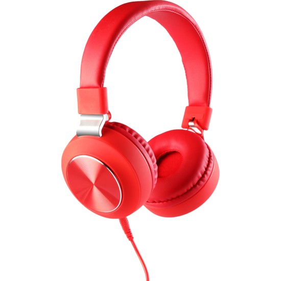 MF Product Acoustic 0102 Mikrofonlu Kablolu Kulak Üstü Kulaklık Kırmızı