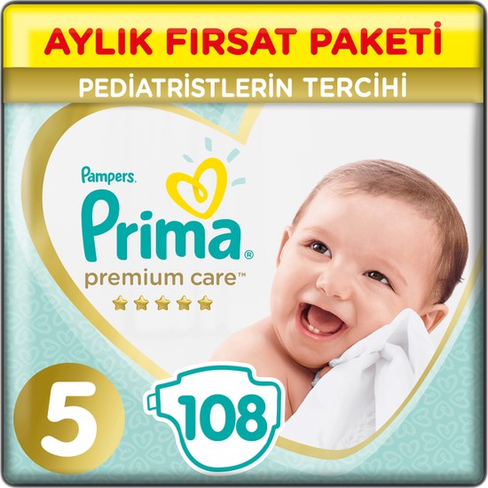 Prima Bebek Bezi Premium Care 5 Beden 108 Adet Aylık Fırsat Fiyatı