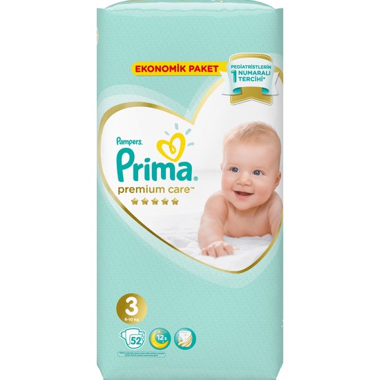 Prima Bebek Bezi Premium Care 3 Beden 52 Adet Ekonomik Paket Fiyatı