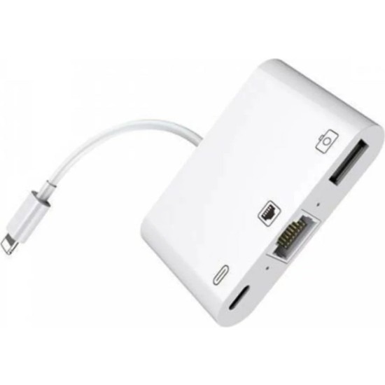 Mobitell Lightning 3in1 Ethernet RJ45 ve USB Kamera Adaptörü