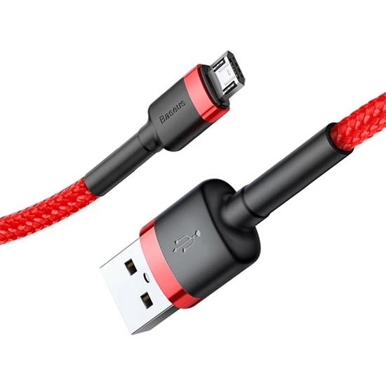 Baseus Cafule Micro USB 2.4A Kablo 1m - Kırmızı/kırmızı CAMKLF-B09