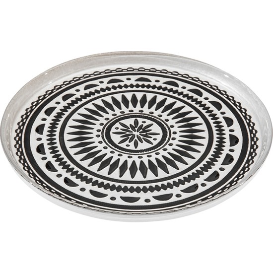 English Home Lidya Cam Pasta Tabağı 21 Cm Siyah Beyaz Fiyatı