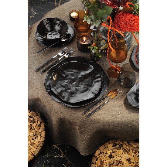 Kütahya Porselen Mezolik 20 cm Pasta Tabağı Siyah Fiyatı