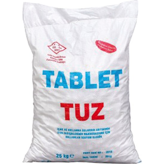 Beyaz Tuz Tablet Tuz Sodyum Klorür Arıtma Tuz 25 kg