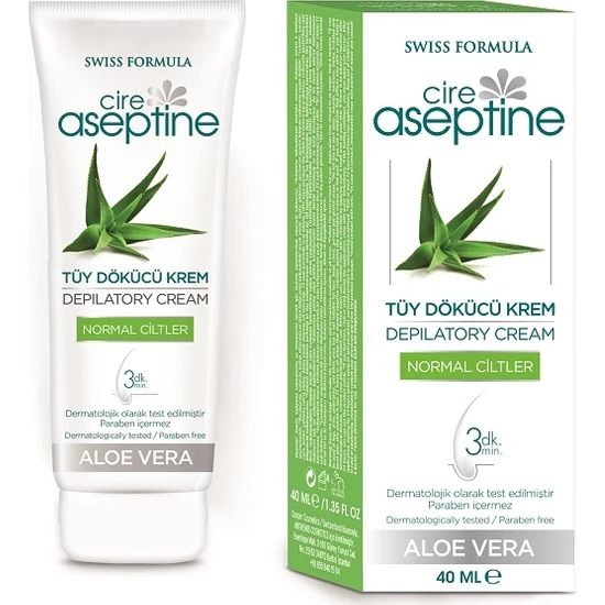 Cire Aseptine - Tüy Dökücü Krem Normal Ciltler Aloe Vera 40 ml