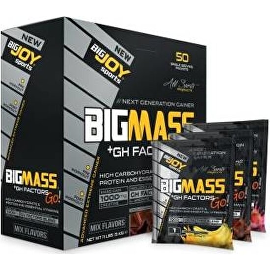 Bigjoy Sports Bigmass Mass Gainer Gh factors Karbonhidrat Protein Mix 50 Sachet
