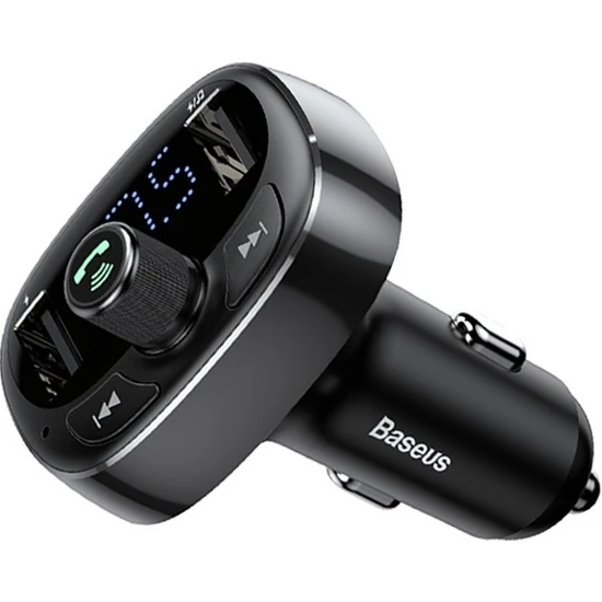 Baseus T Typed S-09 Bluetooth Fm Transmitter Çift Araç Şarj Aleti CALL-TM01