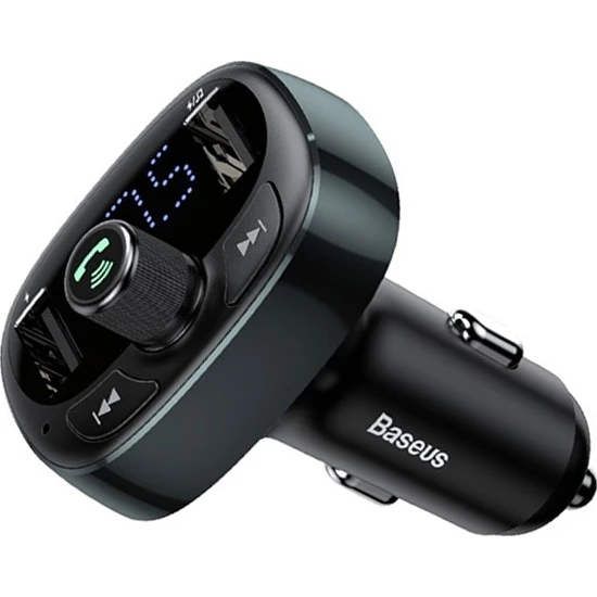 Baseus T Typed S-09 Bluetooth Fm Transmitter Çift Araç Şarj Aleti CALL-TM0A