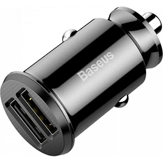 Baseus CCALL-ML01 Mini Dual USB 3.1A Max Çıkışlı Hızlı Araç Şarj Başlığı - Siyah