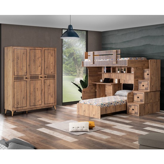 Setay Natural Ranza Karyola Çalışma Masalı 3 Kapılı Dolap Fiyatı