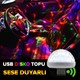USB Disko Topu Sese Duyarlı Renkli Canlı Işık Rgb Müzik Duyarlı