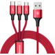 Baseus CAMLT-SU09 Rapid 3in1 Micro+Type-C+ iPhone Şarj Kablo 1.2m Kırmızı