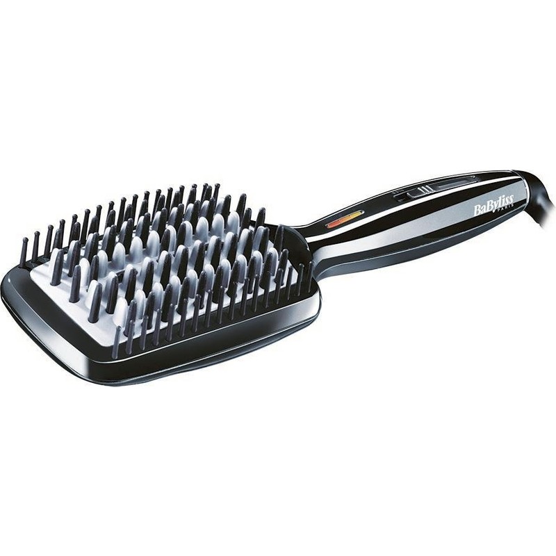 Babyliss Liss 200 Derece İyon Etkili Otomatik Kapanır 3D Isıtmalı Düzleştirici Saç Fırçası Siyah HSB101E
