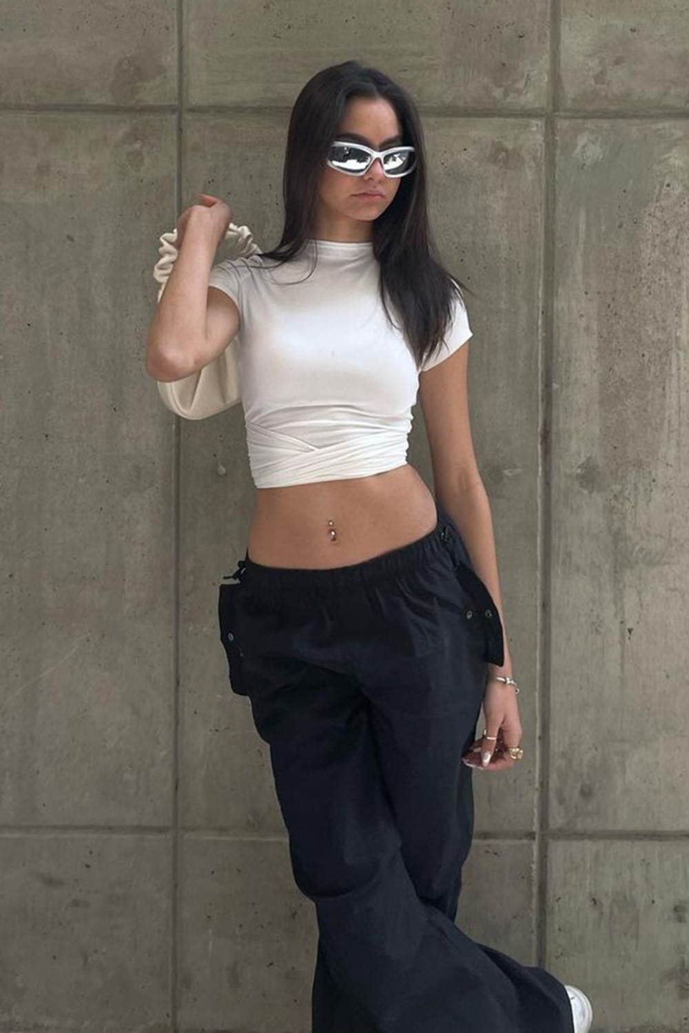 Madmext Siyah Paraşüt Jogger Kadın Pantolon MG1726 görsel 2