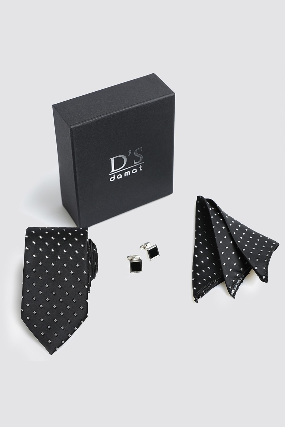 D'S Damat Standart Kravat Mendil Kol Düğmesi Kravat-mendil Set 0HF1145SET07 görsel 2
