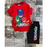 Koçak Kids Pijamaskeliler Desenli Kırmızı Renk Şortlu Takım