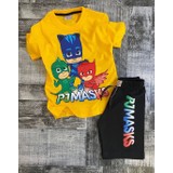 Koçak Kids Pijamaskeliler Desenli Sarı Renk Şortlu Takım
