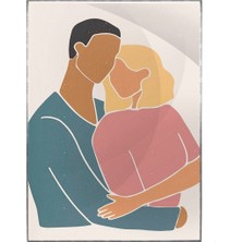 SHOP365 Kadın ve Erkek Sevgili Aşk Modern Pastel Renkler Modern Poster P-001123