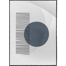 SHOP365 Şekiller ve Çizgiler Mavi Gri Siyah Renkler Modern Poster P-001880