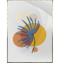 SHOP365 Yapraklar ve Şekiller Karışık Renkler Modern Poster P-003453