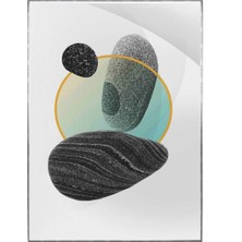 SHOP365 Taşlar Gri Mavi Renkler Modern Poster P-003176