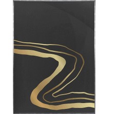 SHOP365 Ay ve Şekiller Siyah Gold Altın Renkler Modern Poster P-003676