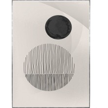 SHOP365 Ay Şekiller Siyah Gri Renkler Modern Poster P-003391