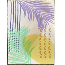 SHOP365 Palmiye Yaprakları ve Şekiller Açık Tonlar Modern Poster P-003834