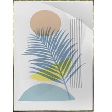 SHOP365 Palmiye Yaprakları ve Şekiller Açık Tonlar Modern Poster P-003848