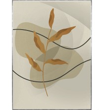 SHOP365 Yapraklar ve Şekiller Yeşil ve Toprak Tonları Modern Poster P-003875