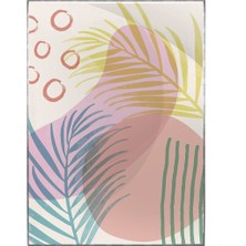 SHOP365 Palmiye Yaprakları ve Şekiller Açık Tonlar Modern Poster P-003822