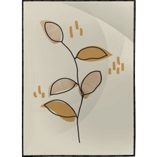 SHOP365 Yapraklar ve Şekiller Yeşil ve Toprak Tonları Modern Poster P-003877