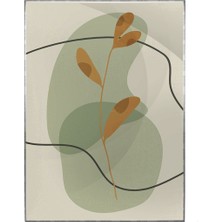 SHOP365 Yapraklar ve Şekiller Yeşil ve Toprak Tonları Modern Poster P-003873