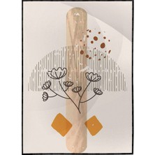 SHOP365 Çiçekler Gri Turuncu Kırmızı Renkler Illüstrasyon Modern Poster P-004367