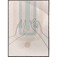 SHOP365 Kadın Eli ve Şekiller Pastel Renkler Modern Poster P-004402