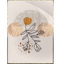 SHOP365 Çiçekler Gri Turuncu Kırmızı Renkler Modern Poster P-004363