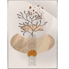 SHOP365 Çiçekler Gri Turuncu Kırmızı Renkler Modern Poster P-004364