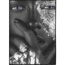 SHOP365 Siyahi Makyajlı Kadın Model Moda Güzellik Dekoratif Poster P-004509