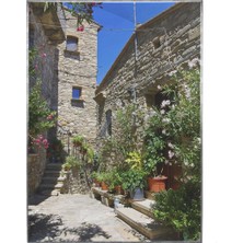 SHOP365 Fransa Taş Evler Dar Sokak Manzara Poster P-004482